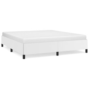 vidaXL Estructura de cama sin colch&oacute;n cuero sint&eacute;tico blanco 160x200cm