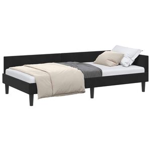 vidaXL Estructura de cama en esquina con cabecera Negro 80 cm x 200 cm