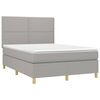 vidaXL Cama box spring con colch&oacute;n tela gris claro 140x200 cm
