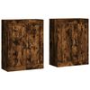 vidaXL Armarios de pared 2 uds madera de ingenier&iacute;a roble ahumado