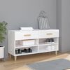 vidaXL Mueble zapatero madera contrachapada blanco brillo 102x35x55 cm
