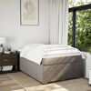 vidaXL Cama box spring con colch&oacute;n tela gris taupe 120x200 cm