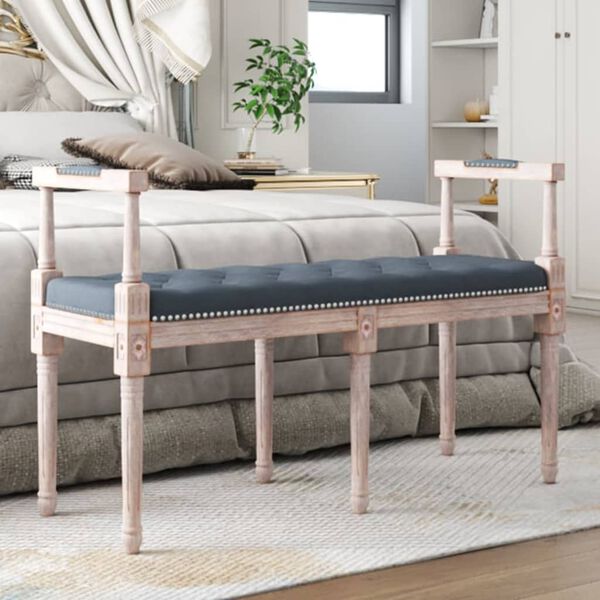 vidaXL Banco de terciopelo gris oscuro 110x40x70 cm