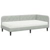 vidaXL Estructura de cama en esquina Gris Claro 90 x 190 cm Terciopelo