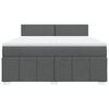 vidaXL Cama box spring con colch&oacute;n tela gris oscuro 180x200 cm