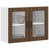 vidaXL Armario pared cocina puerta de cristal Lucca roble marr&oacute;n