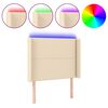 vidaXL Cabecero con LED de tela color crema 93x16x118/128 cm