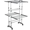 vidaXL Tendedero de 2 niveles con ruedas plateado 60x70x106 cm