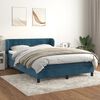 vidaXL Cama box spring con colch&oacute;n terciopelo azul oscuro 140x200 cm