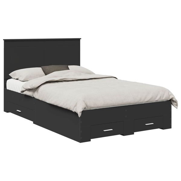 vidaXL Estructura de cama Negro 120 x 190 cm Madera de ingenier&iacute;a