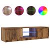 vidaXL Mueble TV luces LED madera ingenier&iacute;a envejecida 140x40x36 cm