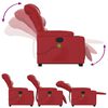 vidaXL Sill&oacute;n reclinable de masaje de pie cuero artificial rojo
