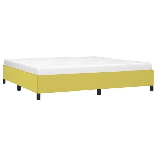 vidaXL Estructura de cama sin colch&oacute;n tela verde 200x200 cm