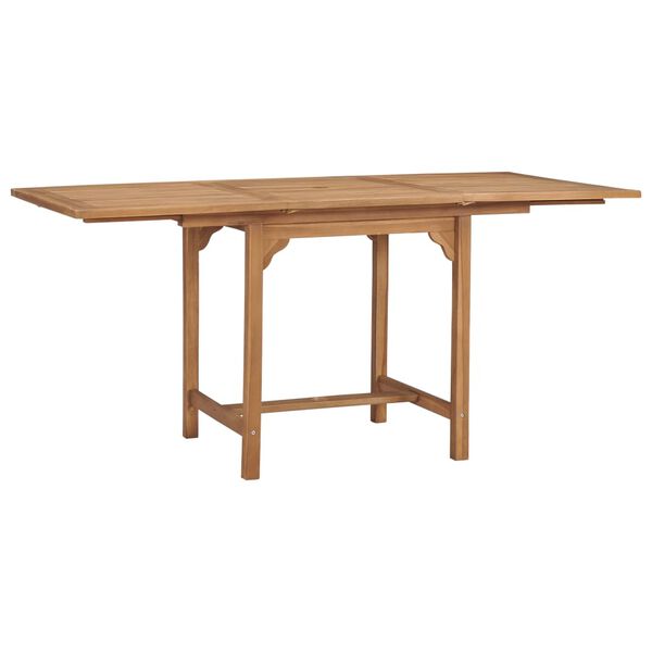 vidaXL Mesa de jard&iacute;n extensible madera maciza teca (110-160)x80x75cm