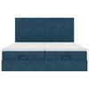 vidaXL Cama otomana con colchones y luces LED azul oscuro 200x200 cm