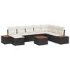 vidaXL Conjunto de sof&aacute;s de jard&iacute;n 9 uds. Negro rat&aacute;n sint&eacute;tico