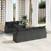 vidaXL Conjunto de sofá de jardín con cojín 8 pcs Negro Poliratán