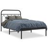 vidaXL Estructura cama sin colch&oacute;n con cabecero metal negro 107x203 cm