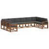 vidaXL Conjunto de sof&aacute;s de exterior 10 pcs Natural y Antracita