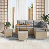 vidaXL Conjunto de sof&aacute;s de jard&iacute;n 8 pcs Beige rat&aacute;n sint&eacute;tico