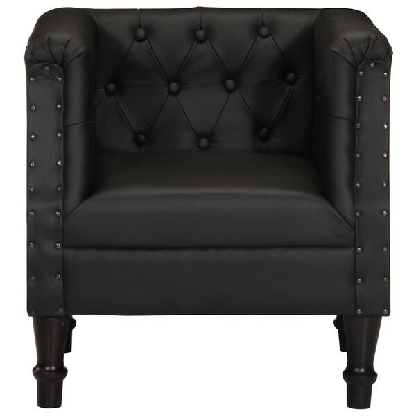 vidaXL Sillón de cuero auténtico negro