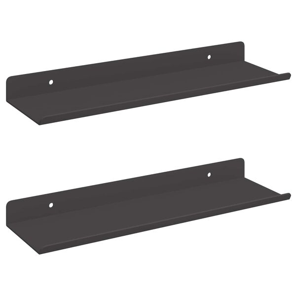 vidaXL Estante flotante 2 pcs Negro 30 x 9 x 2,5 cm Acero