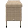vidaXL Caja de almacenaje jard&iacute;n ruedas rat&aacute;n PE beige 160x55x75 cm