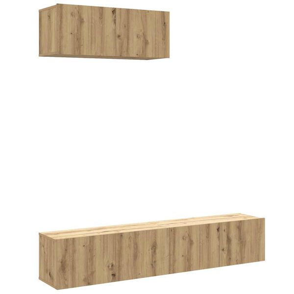 vidaXL Mueble para TV de pared madera contrachapada artesanal 3 piezas