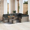 vidaXL Conjunto de sof&aacute;s de jard&iacute;n 12 pcs Gris rat&aacute;n sint&eacute;tico