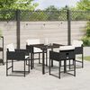 vidaXL Conjunto de Comedor de Jard&iacute;n 5 pcs Negro rat&aacute;n sint&eacute;tico
