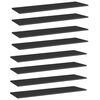 vidaXL Estante estanter&iacute;a 8uds contrachapada negro brillo 100x30x1,5cm