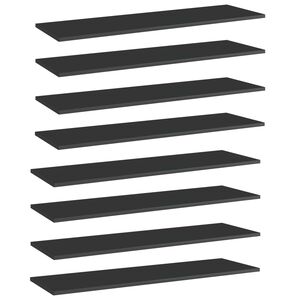 vidaXL Estante estanter&iacute;a 8uds contrachapada negro brillo 100x30x1,5cm