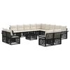 vidaXL Conjunto de sof&aacute;s de jard&iacute;n 14 pcs Negro y Blanco Crema