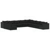 vidaXL Set muebles de jard&iacute;n 11 pzas y cojines rat&aacute;n sint&eacute;tico negro
