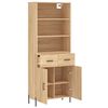 vidaXL Aparador alto madera contrachapada color roble 69,5x34x180 cm