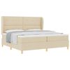 vidaXL Cama tipo Box Spring con cabecera Crema 200 x 200 cm tela