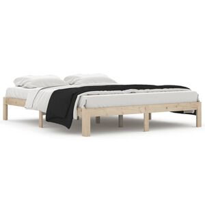 vidaXL Estructura de cama sin colch&oacute;n madera maciza de pino 160x200 cm