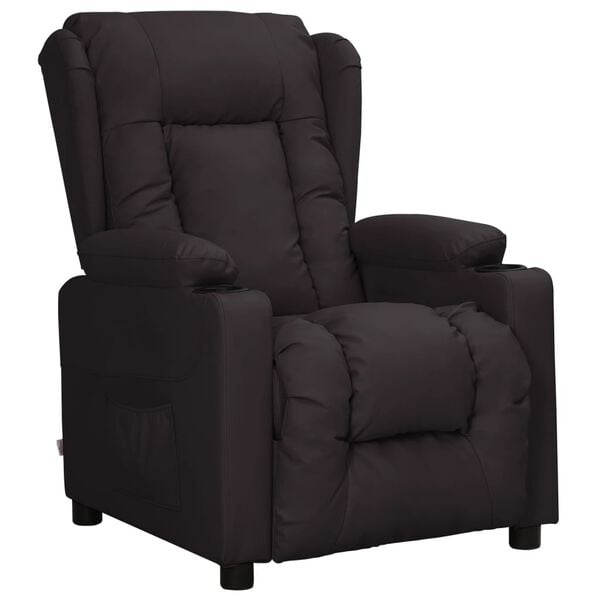 vidaXL Sillón elevable cuero sintético negro