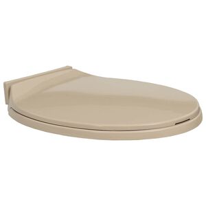 vidaXL Tapa y asiento de v&aacute;ter con cierre suave ovalada beige