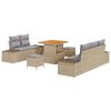 vidaXL Conjunto de sof&aacute;s de jard&iacute;n 8 uds. 7-N&uacute;mero de plazas Beige