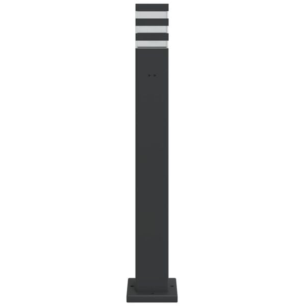 vidaXL L&aacute;mpara de suelo de exterior con enchufe aluminio negro 80 cm
