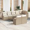 vidaXL Conjunto de sof&aacute;s de jard&iacute;n 9 pcs Beige y Crema rat&aacute;n sint&eacute;tico