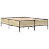 vidaXL Estructura cama madera ingenier&iacute;a metal roble Sonoma 120x200 cm