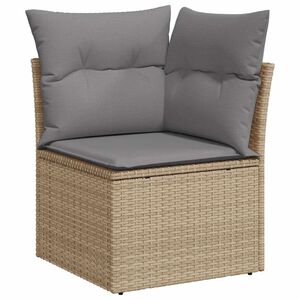 vidaXL Sill&oacute;n de esquina de jard&iacute;n con cojines rat&aacute;n sint&eacute;tico beige