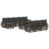 vidaXL Conjunto de sof&aacute;s de jard&iacute;n 11 pcs Gris y Gris Oscuro