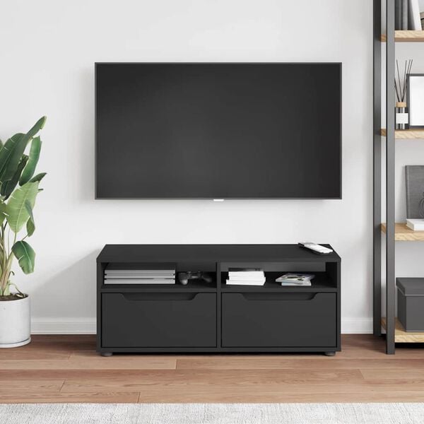 vidaXL Mueble de TV VISNES negro 100x40x38 cm madera de ingenier&iacute;a