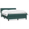 vidaXL Cama box spring con colch&oacute;n terciopelo verde oscuro 140x210 cm