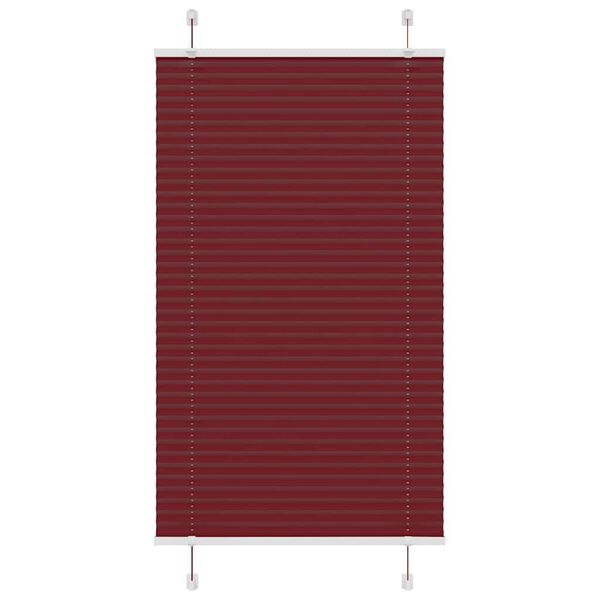 vidaXL Estor Plisado rojo burdeos 80x100 cm Tela Ancho 79,4 cm