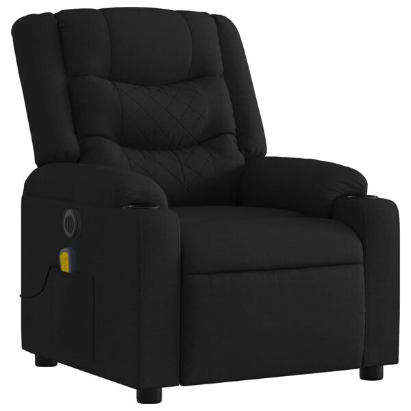 vidaXL Sillón reclinable de masaje eléctrico tela negro