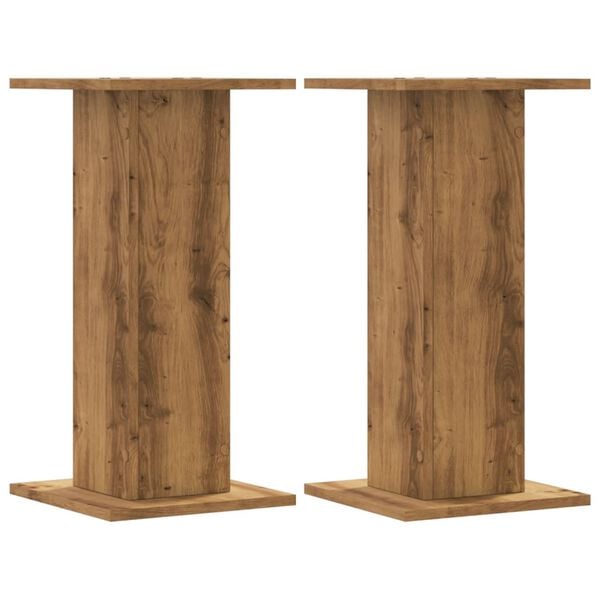 vidaXL Soportes de plantas 2 uds madera roble artisian 30x30x60 cm